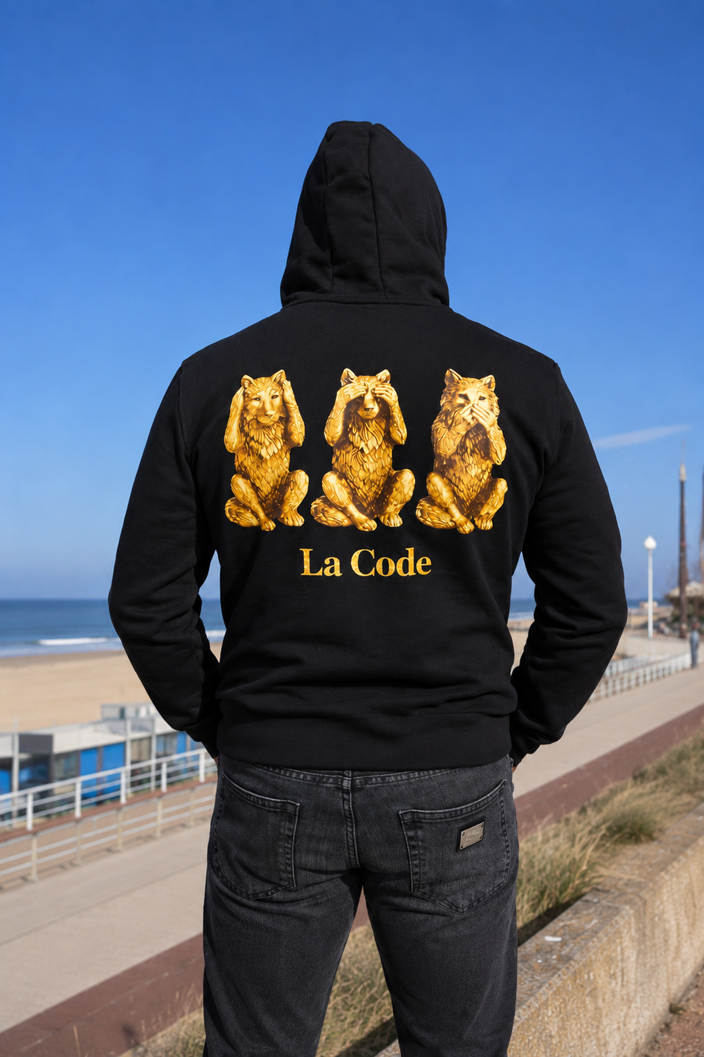 Hoodie – zwart met goud